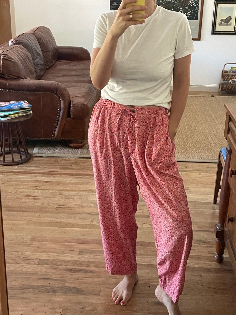 Floral Culotte Ankle Pants Size Large